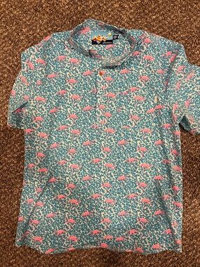 chubbies Pink Flamingo Print polo shirt
